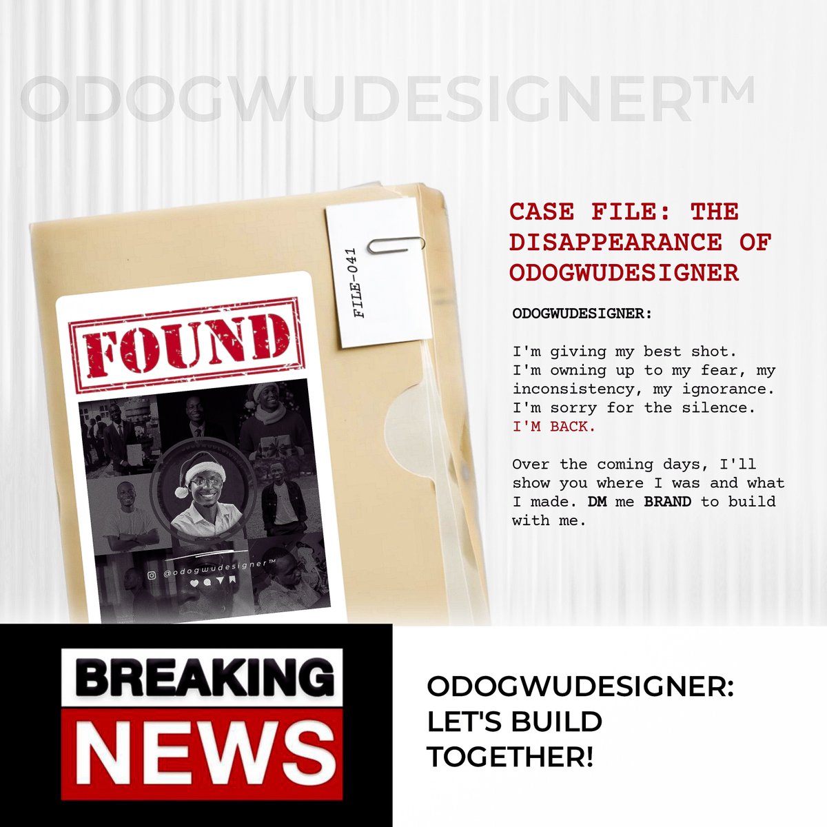 ODOGWUDESIGNER's tweet photo. I'm owning up to my fear, my inconsistency, my ignorance. I'm sorry for the silence. I'm back.
Next 7 days, I'll show you where I was and what I made. DM me BRAND to build with me. https://t.co/MvQu7DwwJY