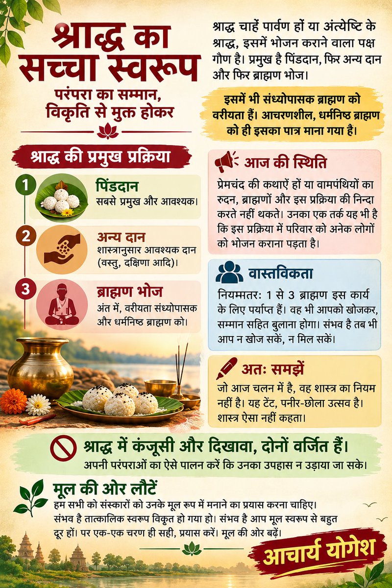 jyotiTpandey05's tweet photo. श्राद्ध को समझिए, यह पनीर छोला उत्सव नहीं है। https://t.co/sggC5j7noJ