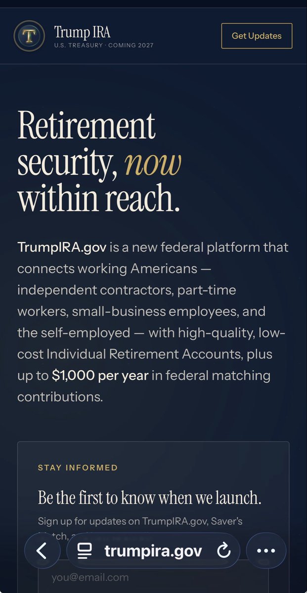 HowNowBow's tweet photo. https://t.co/q7TPse9Kdu?! You’ve got to be kidding me…he needs his name on everything is taxpayers paid for with — OUR TAXES, given to match low income savers. It should be AmericaSavesIRA, and encourage all people to save, but how many people in CA or NY can survive on $35k/yr? https://t.co/f6J3DCiWa7