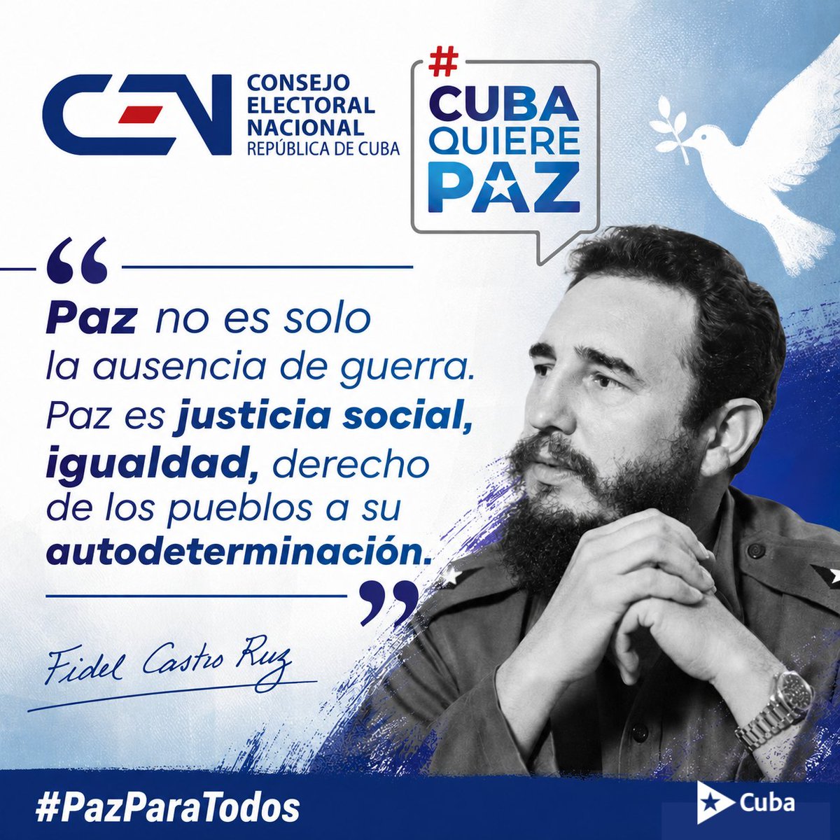 Elecciones_Cuba's tweet photo. #CubaQuierePaz 🕊"El crimen más grande que pueda cometerse hoy en Cuba, repito, el crimen más grande que pueda hoy cometerse en Cuba sería un crimen contra la paz..."🇨🇺 https://t.co/lg1GRWLwa4