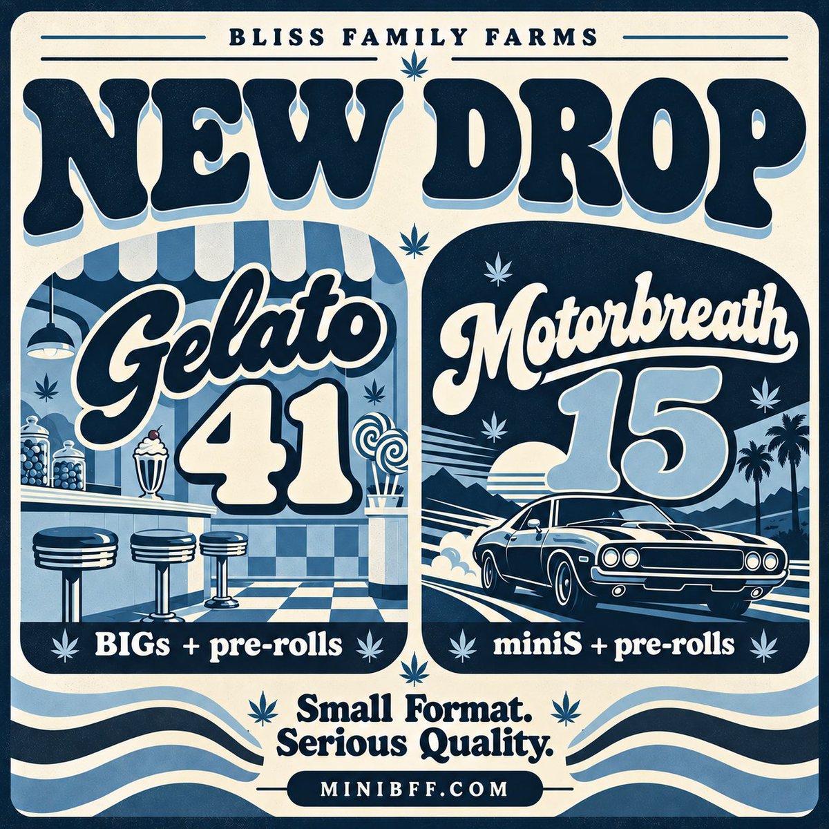 BlissFamFarms's tweet photo. The new drop is looking real nice.
Gelato 41 β’ 31.40% THCA β’ Hybrid BIGs
Motorbreath 15 β’ 25.31% THCA β’ Indica-Dom miniS
Fresh-made pre-rolls too, naturally.
https://t.co/y4sxkrSWJq
#THCA #THCAFlower https://t.co/3KE3hrBeAY