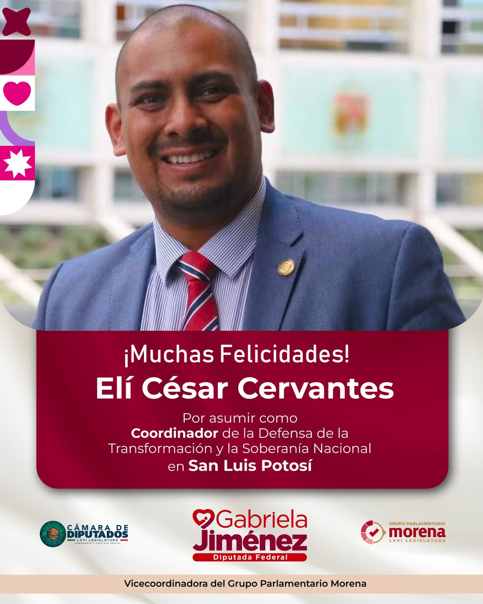GabyJimenezMX's tweet photo. Muchas felicidades a @EliCesarC, @AnaLiliaRivra y @claraluzflores por esta nueva responsabilidad en San Luis Potosí, Tlaxcala y Nuevo León. ❤️

Cada estado tiene sus propios retos, pero compartimos una misma tarea, seguir fortaleciendo la organización de nuestro movimiento y mantener cercana la Transformación a la gente.

Les deseo mucho éxito en esta nueva etapa. 🇲🇽

#GabrielaJimenez #Morena #Transformación #4T