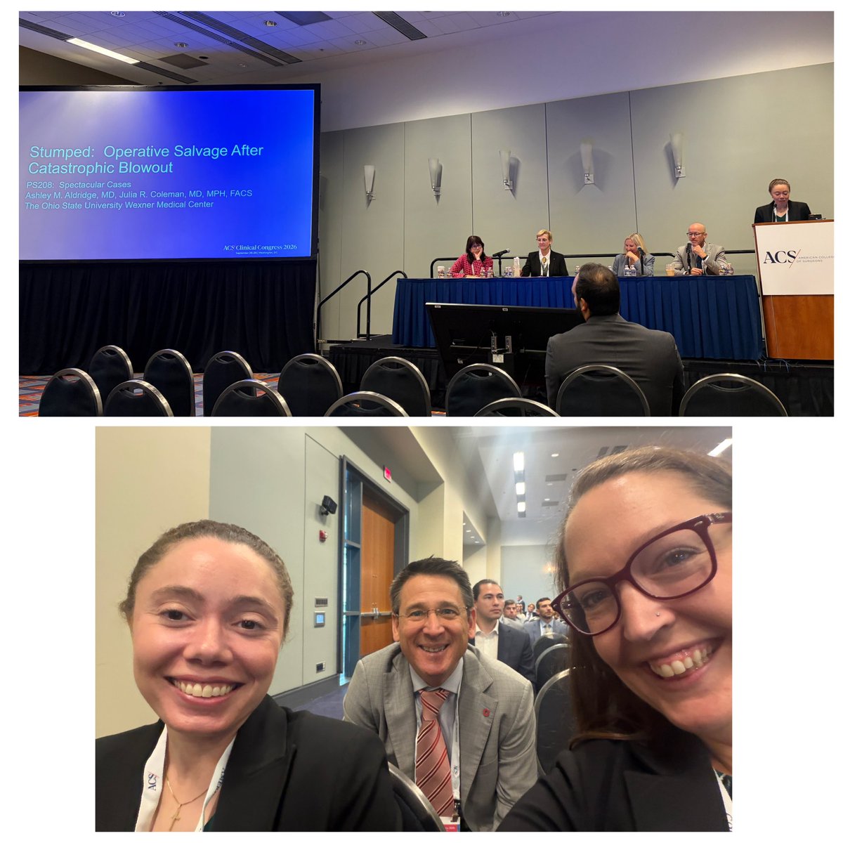 JuliaColemanMD's tweet photo. A great day @AmCollSurgeons Clinical Congress #ACSCC26! Highlights: @Ohio_ACS chapter breakfast, @OhioStateSurg all-star resident Dr. Aldridge presenting our case at spec cases & my superstar lab mentee (undergrad!) Andrew presenting our work on cold stored platelets! #ColemanLab https://t.co/cB60zep4mw