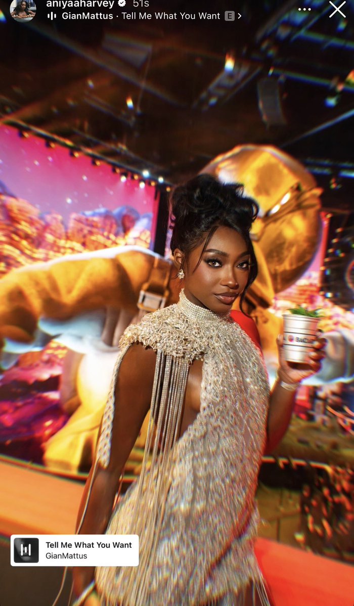 AniyaCore's tweet photo. Aniya stuns in a new Instagram story. 

ANIYA HARVEY AT VMAs with @BACARDI https://t.co/hNdYriKqRl