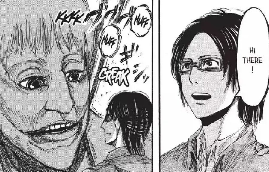 hangestaint's tweet photo. how Hange saw Sawney and bean https://t.co/N1ZeHA4ze5