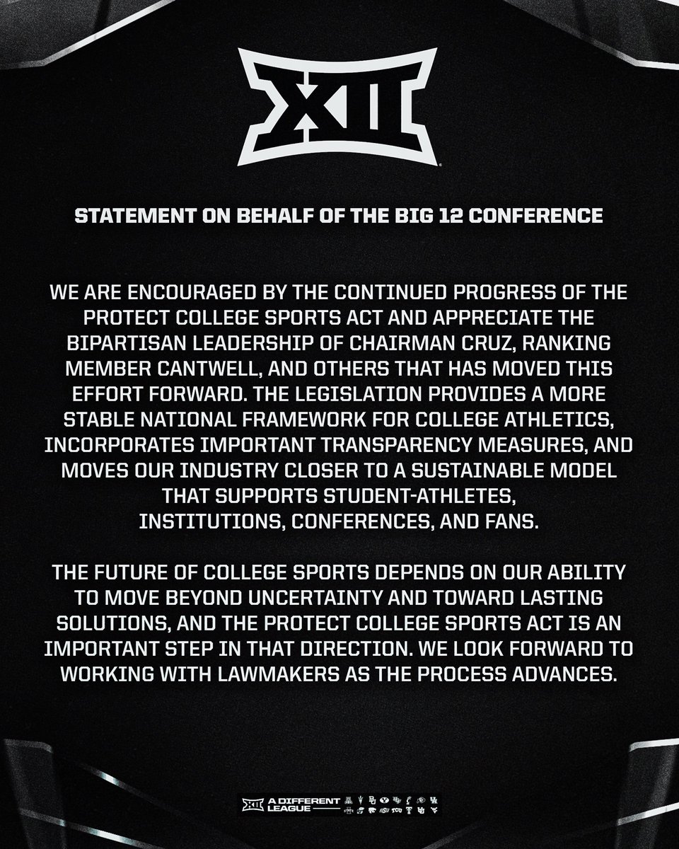 Big12Conference's tweet photo. Official statement from the Big 12 Conference. https://t.co/ePbxnuGD36