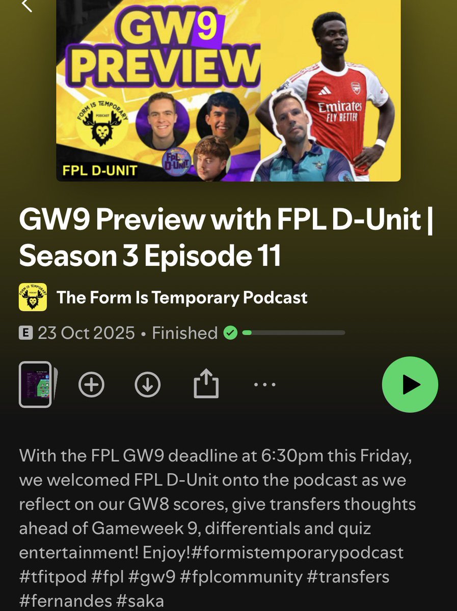 TFIT_POD's tweet photo. Today is the #TFITPod’s X birthday! #MyXAnniversary
On this day in 2023, I made the #TFITPod X account! 🔥
Since it was been made, we released 73 episodes of my #FPL podcast, got shoutouts on @alibruceball’s #Fantasy606, @FPLPUBCAST, @thejuiceshowpod and many more! Thank you 💛 https://t.co/UxeuYtoEEs