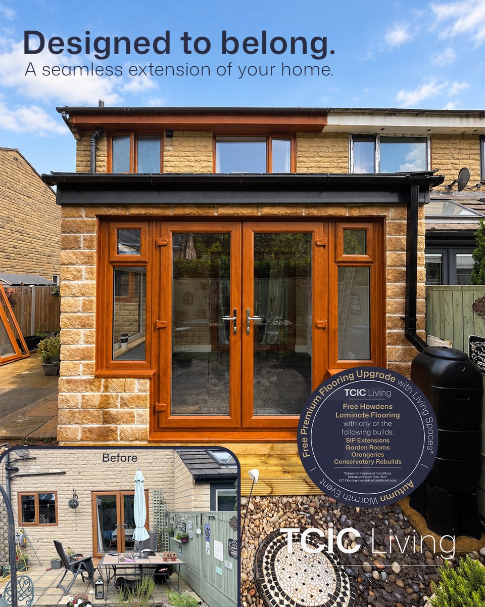 tcicliving's tweet photo. 🏡 New space. Designed to belong.
Our SIP Extensions can be finished to seamlessly complement the style of your existing home.
🍂 Plus, selected new Living Spaces currently include a FREE premium flooring upgrade.*
Ready for more space? Get in touch today.
T&amp;Cs apply. https://t.co/XXDbFoDrrT