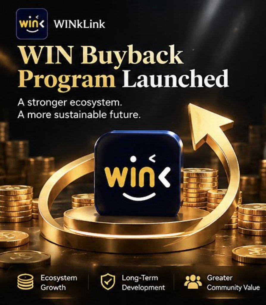 ObinaGMI's tweet photo. 𝗪𝗵𝗲𝗻 $WIN Buybacks Turn Oracle Revenue Into Ecosystem Activity

A token’s long-term story becomes more interesting when its utility is connected to the economic activity happening around the network.

That is the idea behind the WIN Buyback Program highlighted by @WinkLink_Oracle. Rather than treating oracle services as an isolated product, the program connects revenue generated from those services with a recurring mechanism for $WIN.

𝗙𝗿𝗼𝗺 Oracle Usage To $WIN

WINkLink provides oracle infrastructure that helps blockchain applications access information beyond the chain. As oracle services are used across the TRON ecosystem, they can generate revenue.

According to the program structure shown by WINkLink, 100% of revenue generated from its decentralized services is allocated toward quarterly $WIN buybacks.

The basic flow is straightforward:

Oracle Services → Revenue → Quarterly Buybacks → $WIN Ecosystem

This creates a clearer relationship between network activity and the token mechanism.

𝗧𝗿𝗮𝗻𝘀𝗽𝗮𝗿𝗲𝗻𝗰𝘆 Matters

Another important part of the program is the commitment to publishing relevant buyback information on-chain after each quarter.

That matters because a buyback mechanism becomes more meaningful when participants can examine the activity rather than relying entirely on announcements.

Revenue → Buyback Activity → On-Chain Data → Community Visibility

It creates a measurable trail between service activity and the program.

𝗧𝗵𝗲 Bigger Picture

The interesting part is not simply the word “buyback.” It is the attempt to connect real ecosystem utility with a token-based mechanism.

If oracle usage expands, the revenue generated by those services becomes part of the program’s economic cycle. That gives infrastructure usage a direct relationship with $WIN activity, while keeping the process observable on-chain.

The image captures the broader ambition clearly: ecosystem growth, long-term development and community value.

The real story is ultimately about turning infrastructure into an economic loop.

@WinkLink_Oracle @justinsuntron #TRONEcoStar