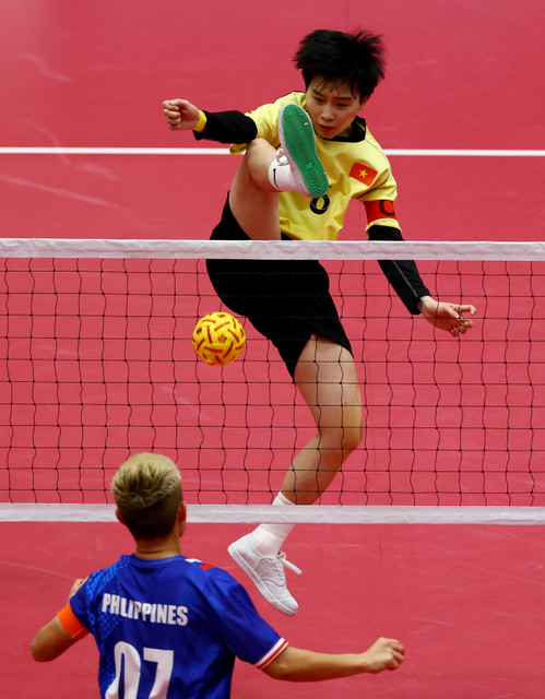 ArchiveInt's tweet photo. Vietnam secures its second gold of the 2026 Asiad as the nation's Sepak Takraw team prevail in the women’s doubles event, nabbing the title upon defeating the Philippines 2–0.

🥇 🇻🇳 Vietnam
🥈 🇵🇭 Philippines
🥉 🇰🇷 South Korea
🥉 🇱🇦 Laos

#AichiNagoya2026   #ImagineOneAsia https://t.co/reAHuDPaqj