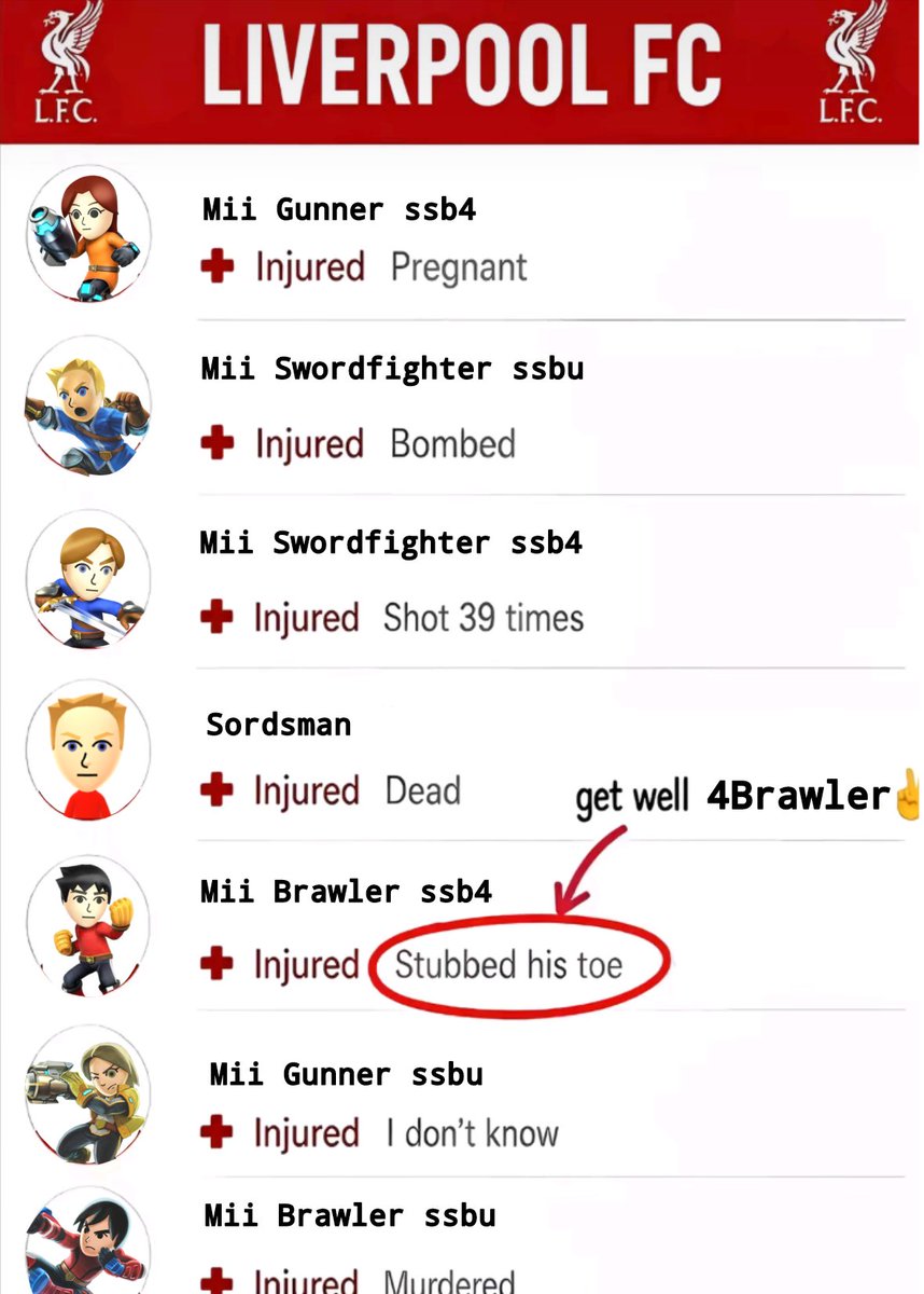 Dean_109's tweet photo. Get well soon mii fighters ✌️ https://t.co/ZHbLNkUsDL