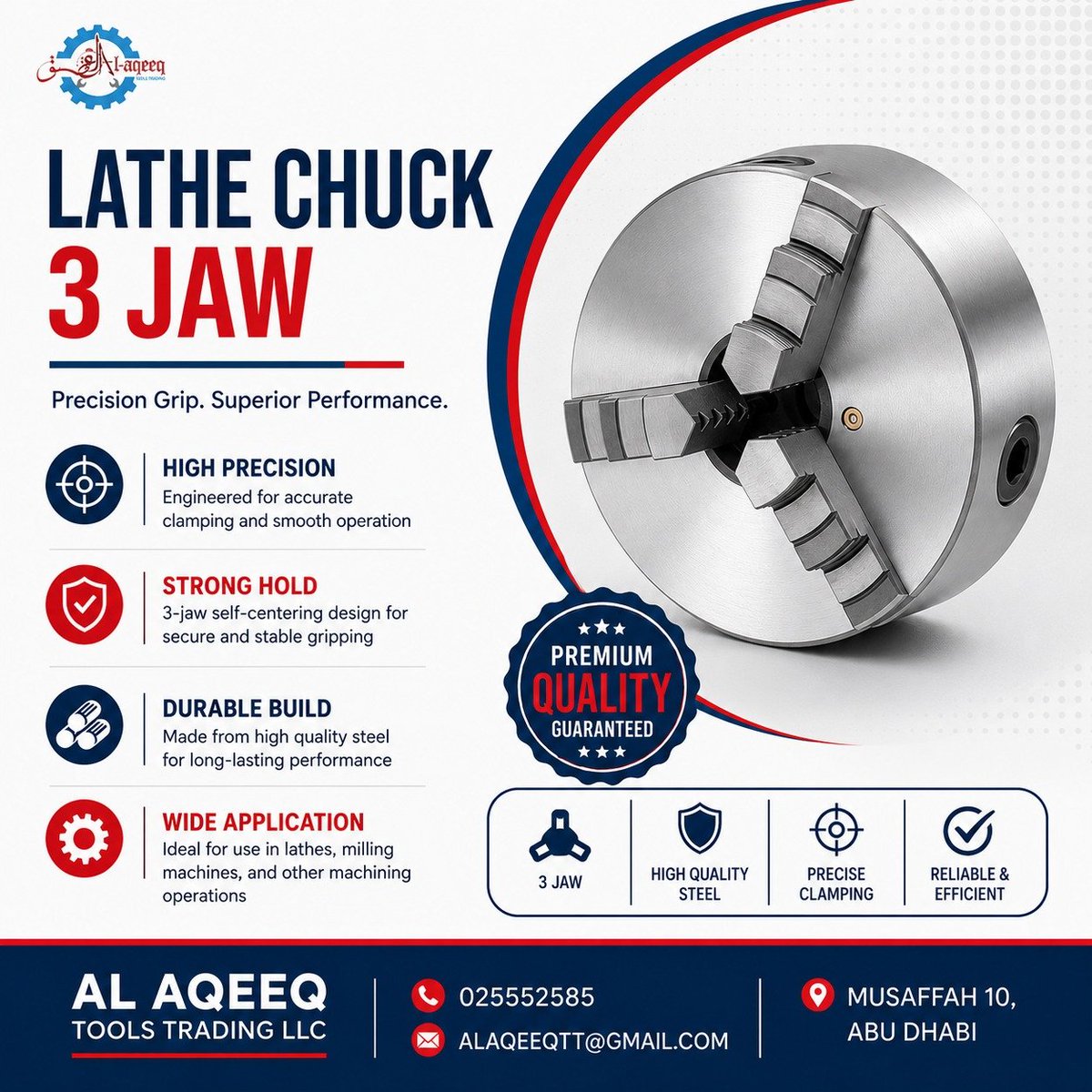 alaqeeq_tools's tweet photo. 3-Jaw Lathe Chuck | Precision. Strength. Reliability.
#AlAqeeqTools #LatheChuck #3JawChuck #MachineTools #CuttingTools #Machining #MetalWorking #WorkshopTools #IndustrialTools #PrecisionTools #LatheMachine #AbuDhabi #Musaffah #UAE #ToolsTrading https://t.co/vN5LZIIKSe