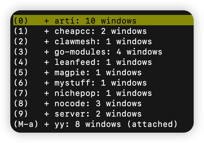 0xBrizen's tweet photo. @DangcingAI tmux+codex/claude/dsh，切换和并行很方便 https://t.co/xDCGlt6XLK