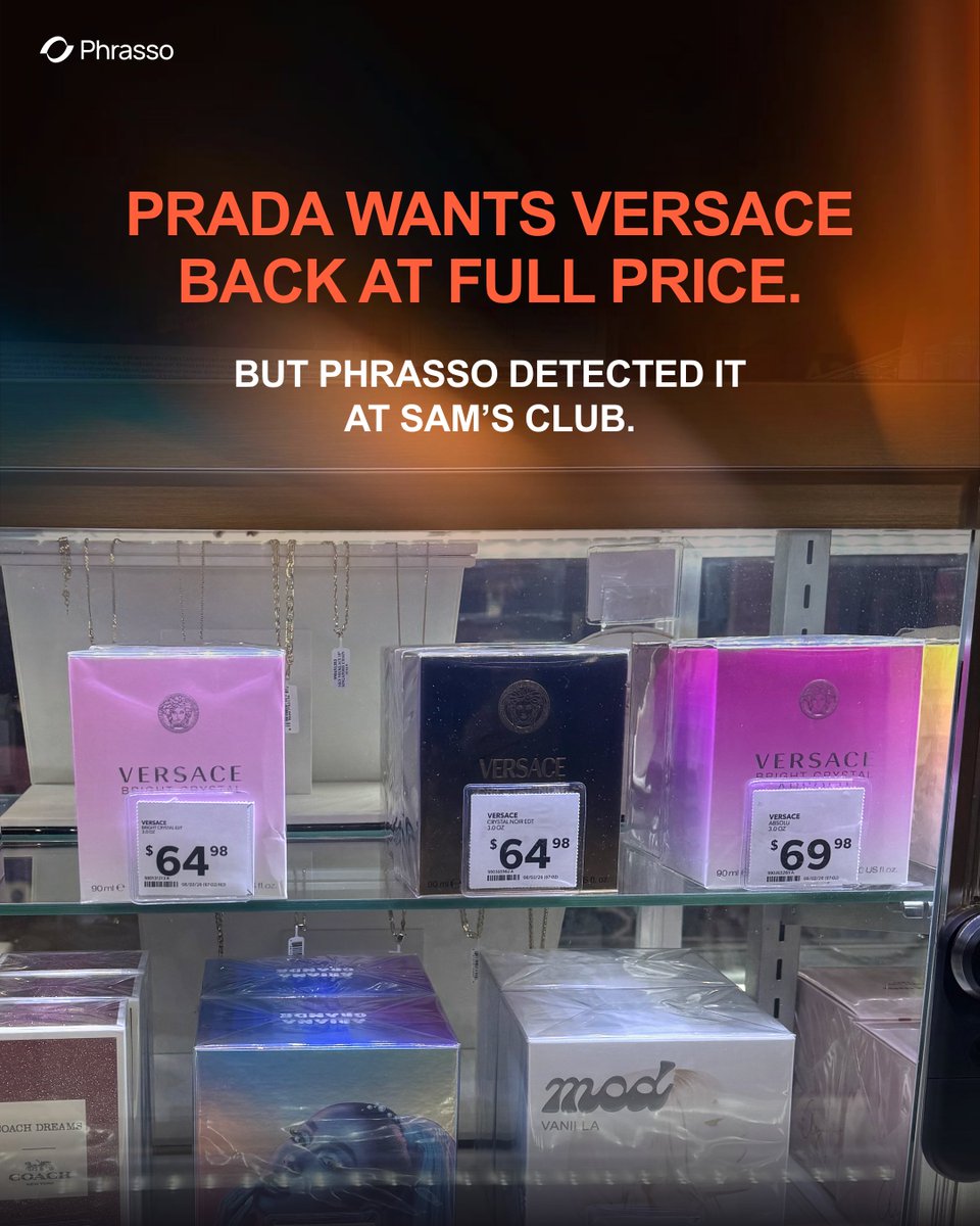 iannoblee's tweet photo. @Prada says rebuilding @Versace means more full-price sales and less off-price distribution.

@phrasso found it at Sam’s Club...

#Prada #Versace #SamsClub #Retail #Luxury #Distribution #BrandProtection https://t.co/NyZ5w9dO6Z