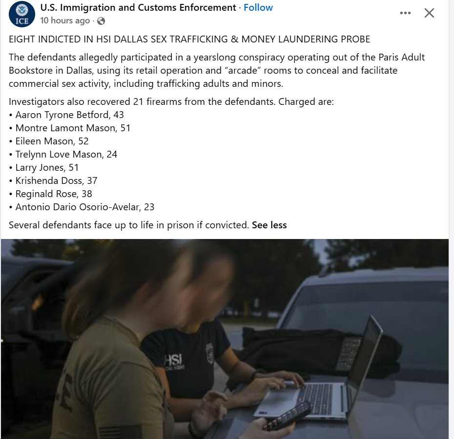 美国达拉斯发生涉及性贩运与洗钱的刑事案件，八人被起诉