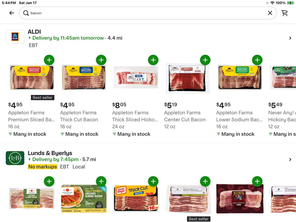 SunshineS58469's tweet photo. You can literally use Amazon and Instacart to check prices before you go shopping, I can fill up a shopping cart at cub foods, Hy-Vee, or whatever other local store is around, the one that is cheapest, that’s where I go. I haven’t been in Walmart for 10 years because they have crappy products, And crappy practices. You can literally barter with Amazon Alexa for cheaper prices, even by telling it you will not pay that much for something because a local store has it cheaper, and the next thing you know, it will remind you that they found it cheaper. That’s how I buy my coffee, what would cost me $72 in the grocery store I’m getting for $47 on Amazon because I argued with it for days. (I buy 6-12oz containers at a time) Whole Foods is over 20 miles away from me, but Amazon delivers it for free with prime btw.