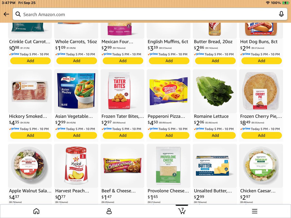SunshineS58469's tweet photo. You can literally use Amazon and Instacart to check prices before you go shopping, I can fill up a shopping cart at cub foods, Hy-Vee, or whatever other local store is around, the one that is cheapest, that’s where I go. I haven’t been in Walmart for 10 years because they have crappy products, And crappy practices. You can literally barter with Amazon Alexa for cheaper prices, even by telling it you will not pay that much for something because a local store has it cheaper, and the next thing you know, it will remind you that they found it cheaper. That’s how I buy my coffee, what would cost me $72 in the grocery store I’m getting for $47 on Amazon because I argued with it for days. (I buy 6-12oz containers at a time) Whole Foods is over 20 miles away from me, but Amazon delivers it for free with prime btw.