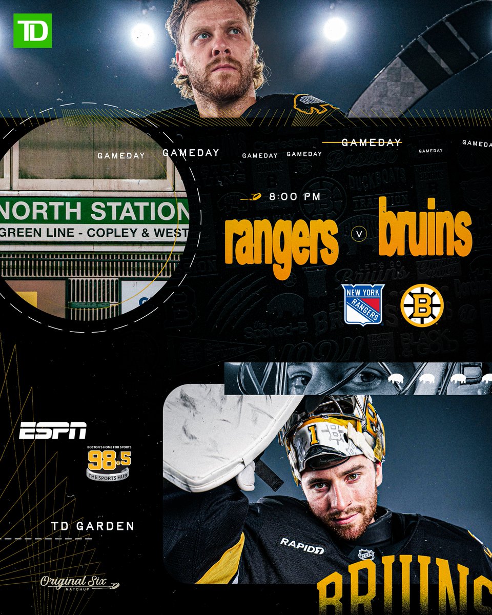 NHLBruins's tweet photo. #NHLBruins HOCKEY IS BACK!

📍 @tdgarden 
⏰ 8 p.m. ET 
🆚 @NYRangers 
📺 @espn 
📻 @985TheSportsHub https://t.co/fg5YuowsRH