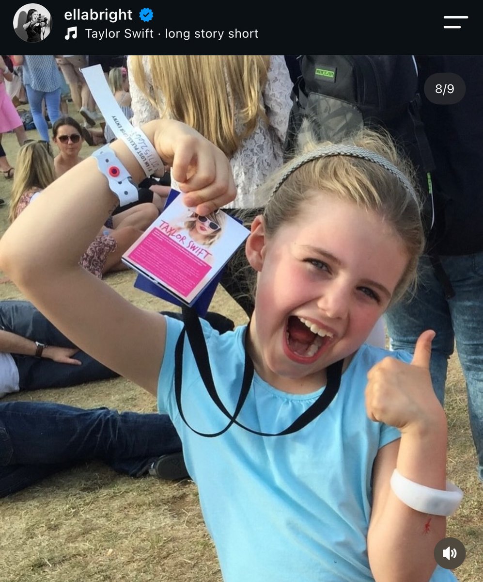 TSUpdating's tweet photo. Ella Bright shared a photo of her at the 1989 Tour in her latest IG post and used Taylor Swift’s “long story short” 🥹 https://t.co/iB3OynPrp0