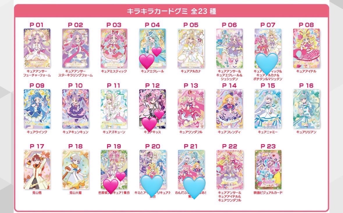mrnyan53's tweet photo. 映画　名探偵プリキュア　キラキラカードグミ　グミカ 交換

譲 1枚目ワンダフル フレンディ リリアン ウインク アンサー アルカナ

求 2枚目︎💕︎︎＞🩵

アルカナ比率違い、まとめての方優先いたします。
アンサーお返事お時間いただく可能性あります。
郵送希望です。
お気軽にお声がけください。 https://t.co/hAde0LU8e5