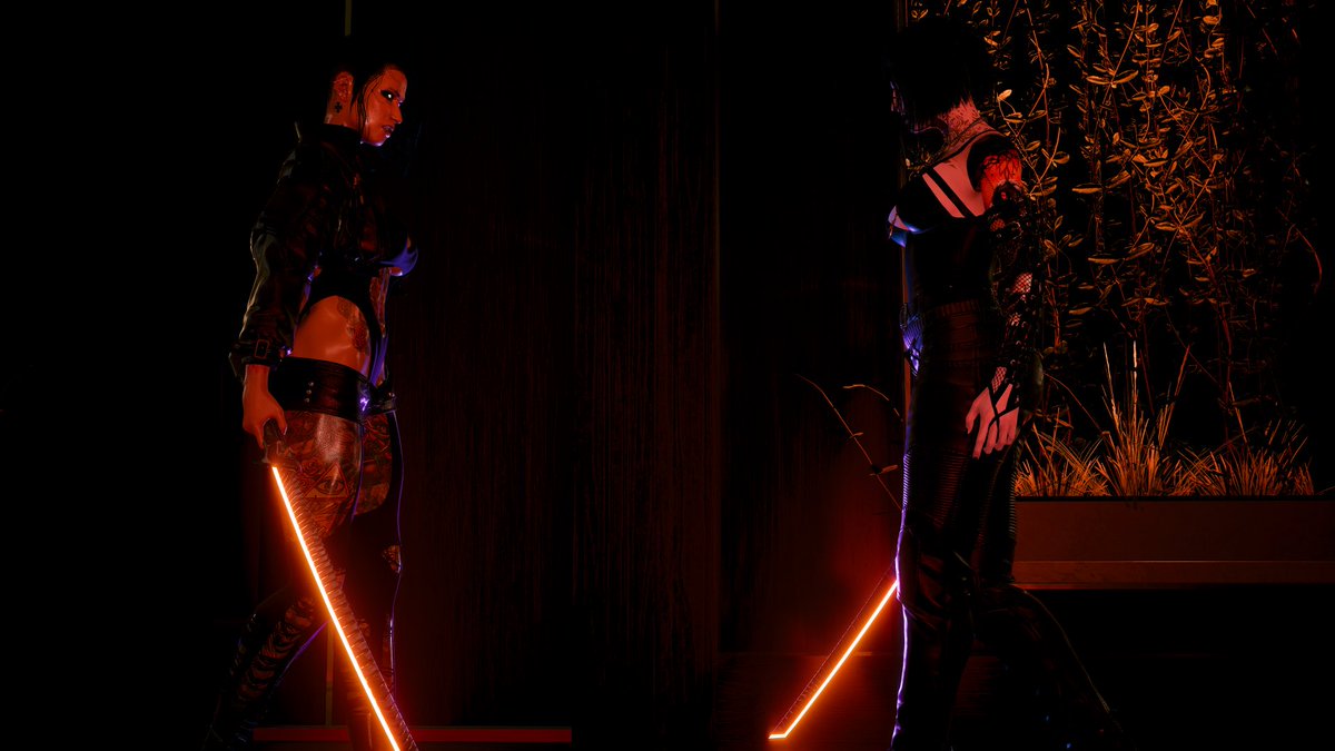 MistressShayNra's tweet photo. ⚔️Duel Prt1⚔️
—
When all else is quiet, a new challenge begins.
—
Ft @xXRariiXx 
#Cyberpunk2077 #photomode #virtualphotography #npv https://t.co/cIvxibz2tQ