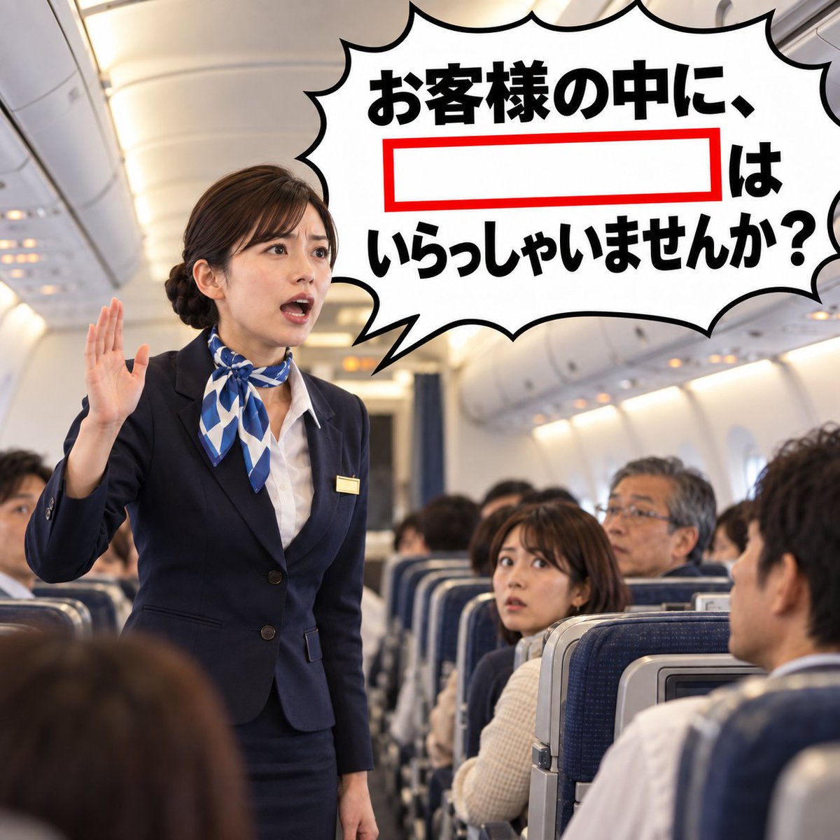 boketezizou's tweet photo. 【お題】

空欄に言葉を入れて:

お客様の中に、○○○○は
いらっしゃいませんか？ https://t.co/Z5ajujZRzl