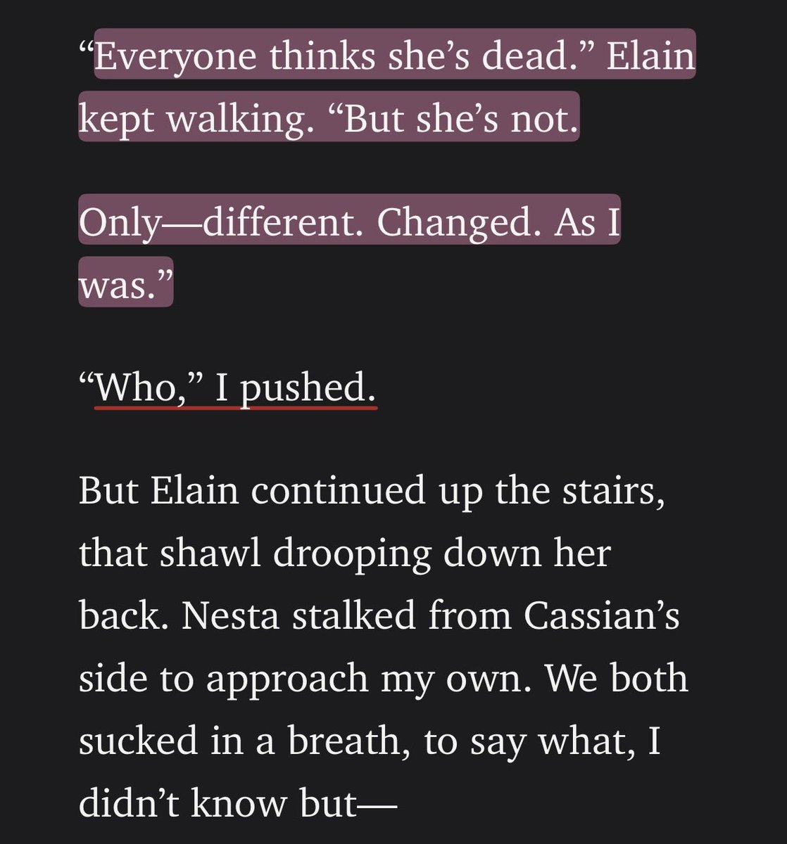 rinezhass's tweet photo. it’s sooo #interesting that when elain had one of her first visions, she ignored feyre pushing her to explain what she saw, but when azriel asked her, she stopped, turned to face him, and literally started spewing everything she had seen. #lol https://t.co/btcuNc05rU