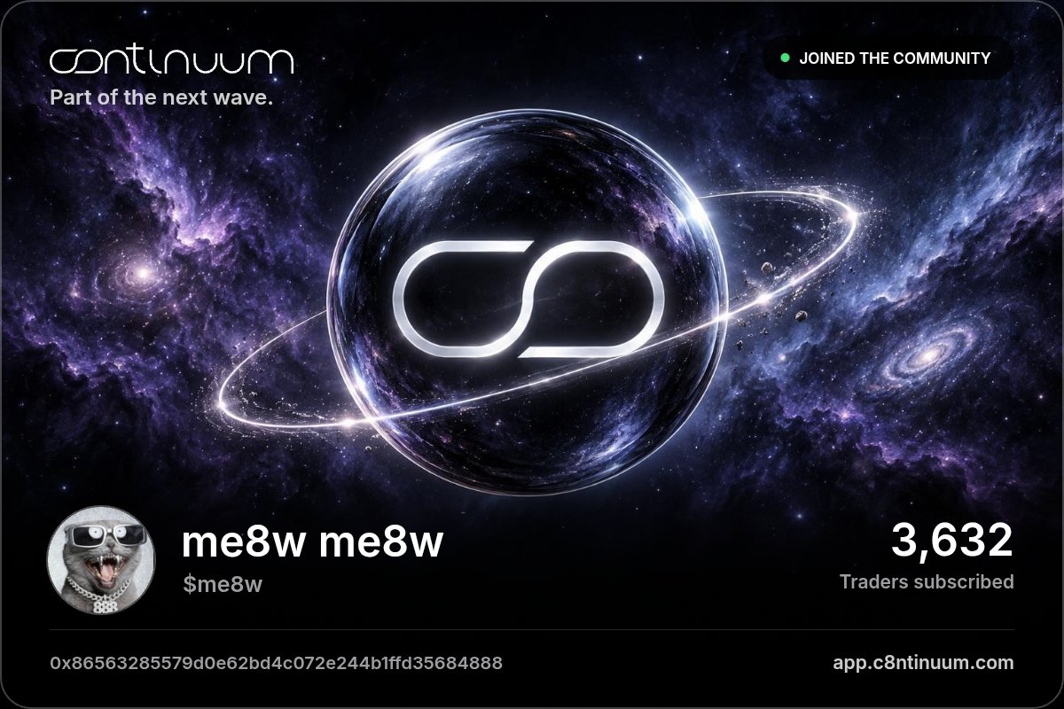 EDWARD_AZOCAR's tweet photo. Found the next gem: me8w me8w ($me8w) on @c8ntinuum. Joined the crew. Who’s sending it with me? 🫡🚀 https://t.co/SRspLNiRBY https://t.co/baVUwAEijs