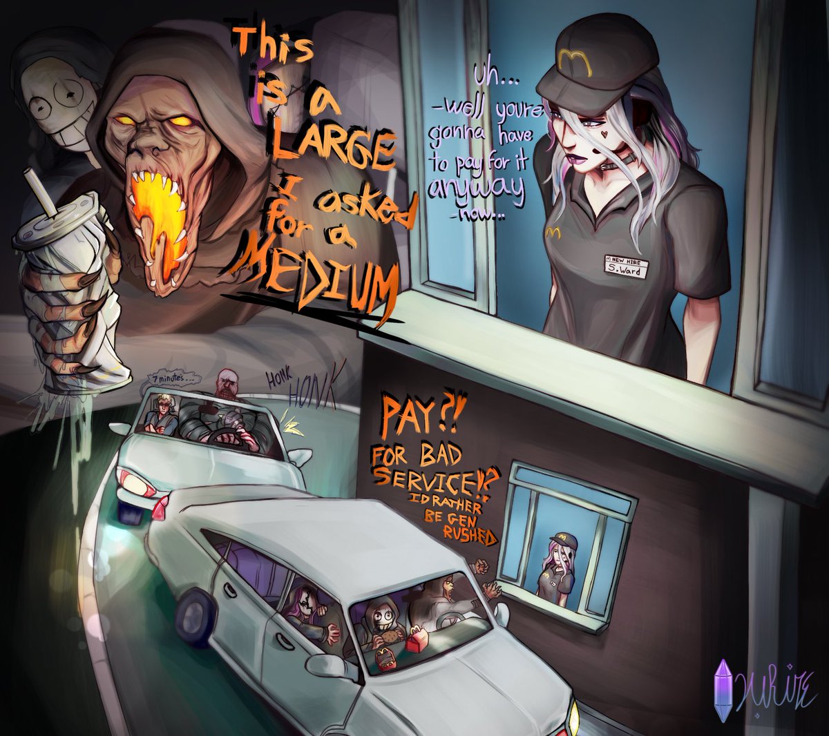 Azurite_art's tweet photo. When I posted this on TikTok I got rightfully judged for not giving Blight his 6 fingers
#DeadByDaylight #SableWard #legion #Whesker #Nemesis https://t.co/rHw1hFPyaF