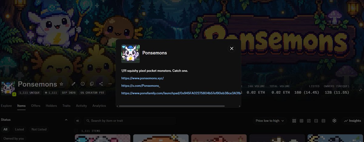 Ponsemons_'s tweet photo. Socials added to OpenSea. https://t.co/QwZvmp9i1q