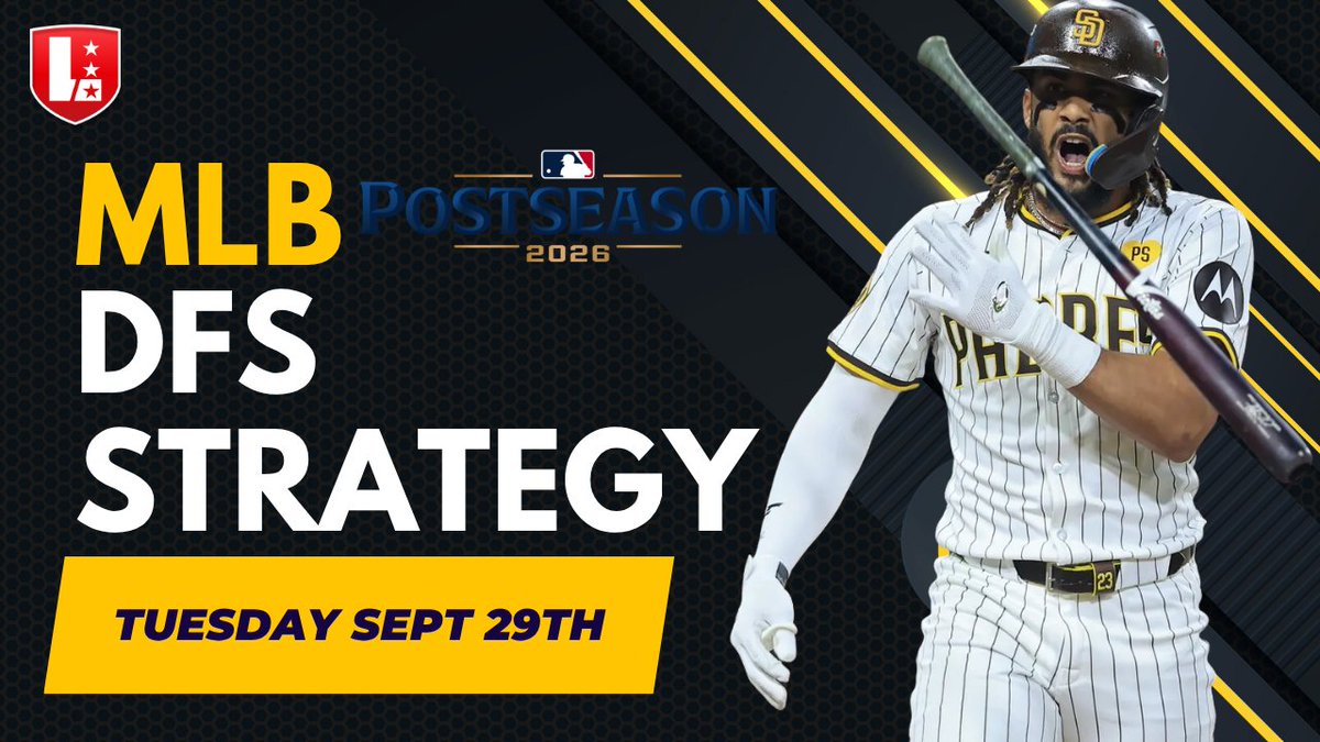 LineStarApp's tweet photo. ⚾ MLB POSTSEASON DFS BREAKDOWN | TUESDAY 9/29 ⚾
The postseason is here! 🔥 Get ready for Tuesday’s MLB slate with our full Postseason DFS Breakdown.
🎥 WATCH NOW ⬇️
https://t.co/bMJDw8eTF8
#MLB #MLBDFS #DFS #FantasyBaseball https://t.co/e9BgFGDjSG