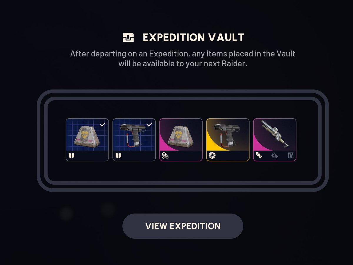 OnlyJome's tweet photo. What are you guys taking in your Expedition Vault Slots?? https://t.co/UxT9dYa4n7