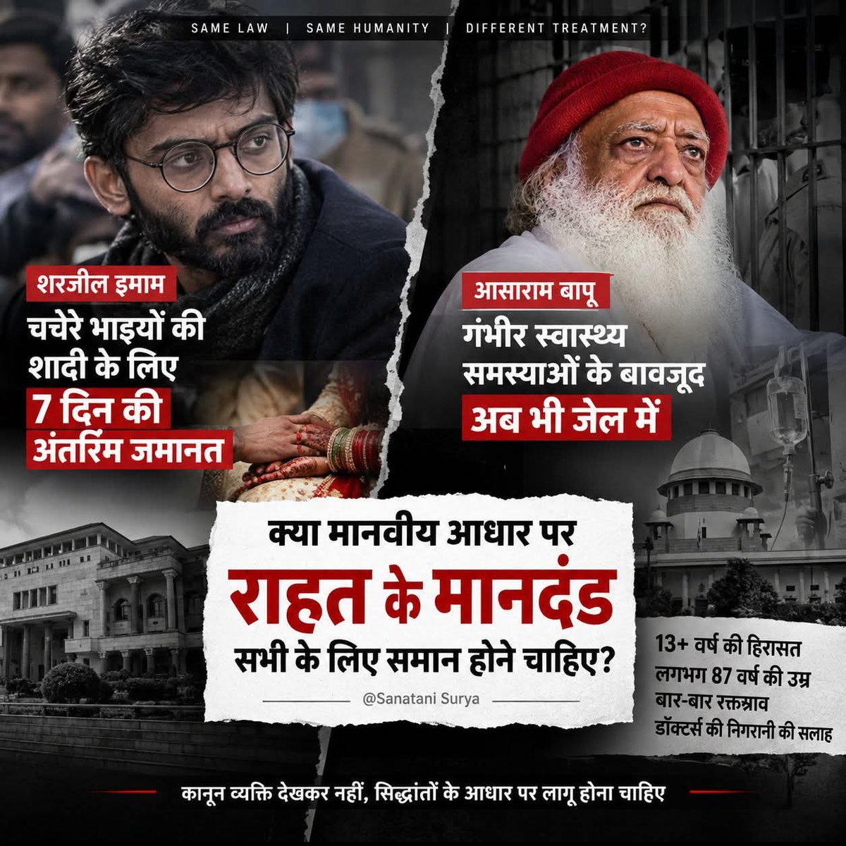 DharamvirMumrej's tweet photo. @YssSpeaks सनातन संस्कृति ने हमेशा संतों का सम्मान किया है, आज उसी संस्कृति के एक संत को मानवीय आधार पर भी राहत नहीं मिल रही। #क्या_कानून_सबके_लिए_समान_है https://t.co/mTHBL48WU3