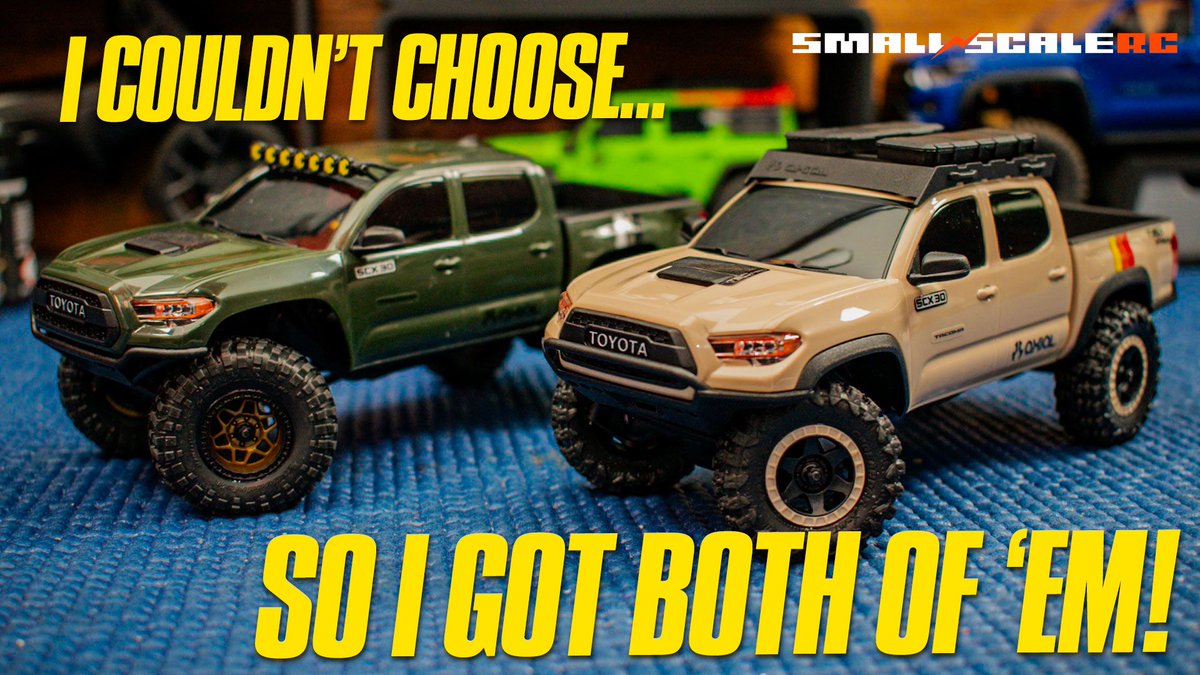 SmallScaleRC's tweet photo. Why Not Both? Reviewing Axial's SCX30 Toyota Tacomas https://t.co/eJOQCwWSJl https://t.co/dToDQtfafb