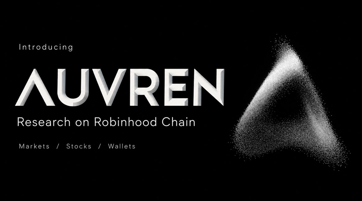 Auvrenonrh's tweet photo. Introducing AUVREN

We are building a research workspace for Robinhood Chain, bringing pool activity, tokenized stock data and public wallet research into one place

There is an NFT gallery and personal artwork studio too
We will show each part here before launch https://t.co/SDSCw0uuxR
