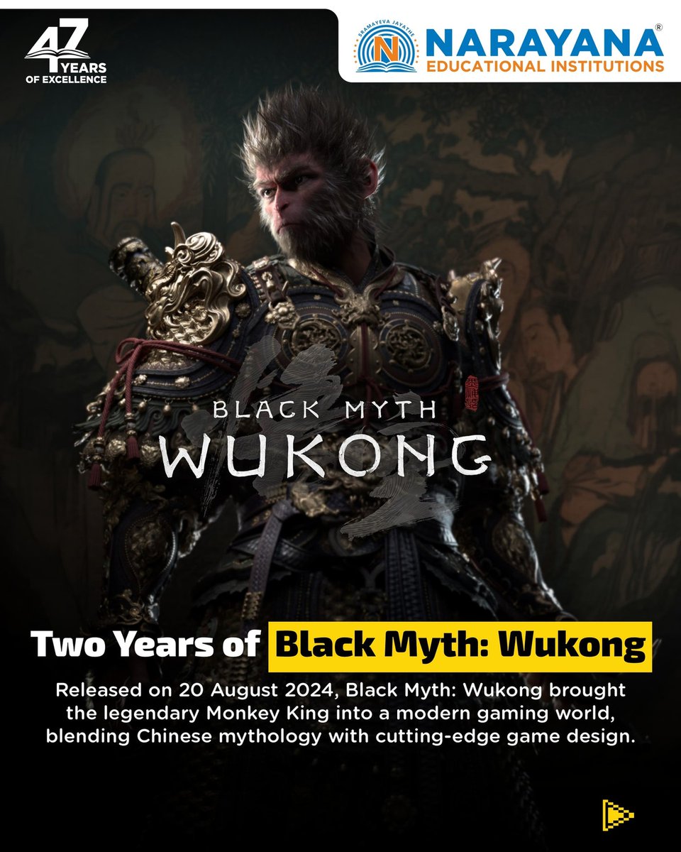DottieEverp7es's tweet photo. Two years ago, the Monkey King entered a new world. Released on 20 August 2024, Black Myth: Wukong brought Sun Wukong to life with stunning visuals, modern technology and Chinese mythology. From legend to 10 million copies sold in three days, https://t.co/uNSFI4OvmN