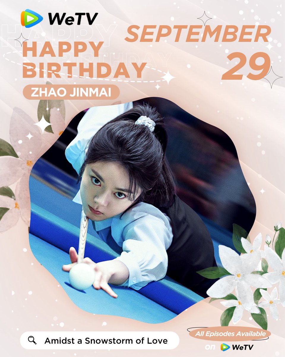 WeTVOfficial's tweet photo. Happy Birthday to #ZhaoJinmai  🥳🎂

Love your performance in #ShineOnMe #TheBlessedGirl #BrilliantGirls #AmidstaSnowstormofLove ❤️

Looking forward to more of your amazing works. ✨

#赵今麦 #WeTV #WeTVAlwaysMore https://t.co/aE07nN2Ed8