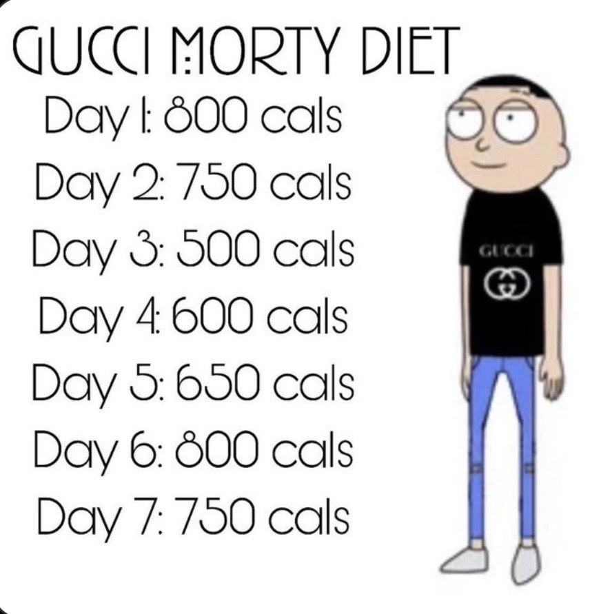 j4sm1ne444's tweet photo. has anyone gotten results from the gucci morty diet 😅

#edtwt #ed #diet #guccimortydiet #weightloss https://t.co/jQvx6s8Fi9