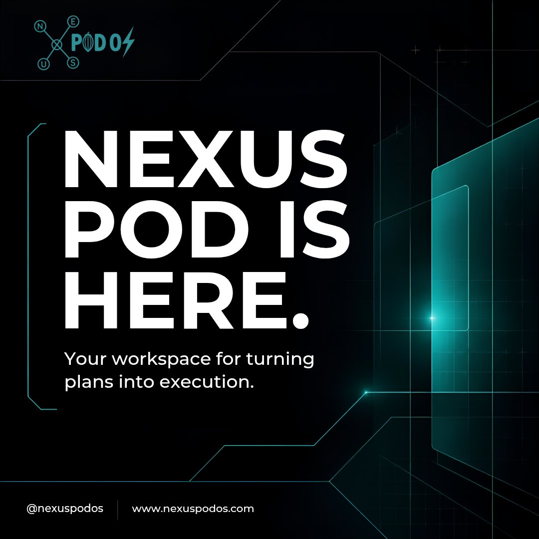 NexusPodOS's tweet photo. The wait is over.

@NexusPodOS IS HERE. ⚡

Your plans shouldn't live in scattered documents.
Your tasks shouldn't disappear in chats.
Your team shouldn't have to keep asking, “What's happening with this?” https://t.co/GhrW1DwmwS