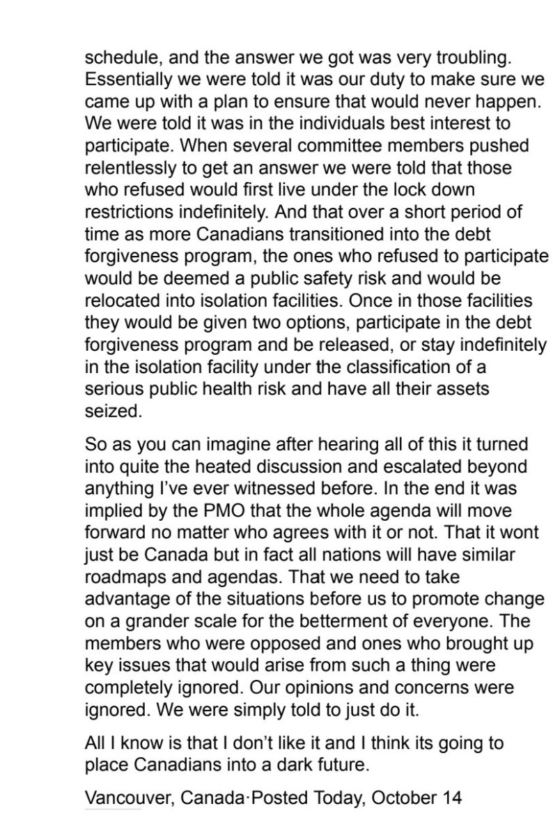 Canaba08's tweet photo. @paisios290252 @BertaProudDad Email released in Oct 2020. 
1st 1/2 is about covid
Then bankrupting Canada. I've held on to this, these plans take time.
Bankrupting us is coming, telling folks for years.
No one believes it.
We can not win this trade war, giving billions away, breaking us in a kinds of ways. https://t.co/zSljVDjhkA