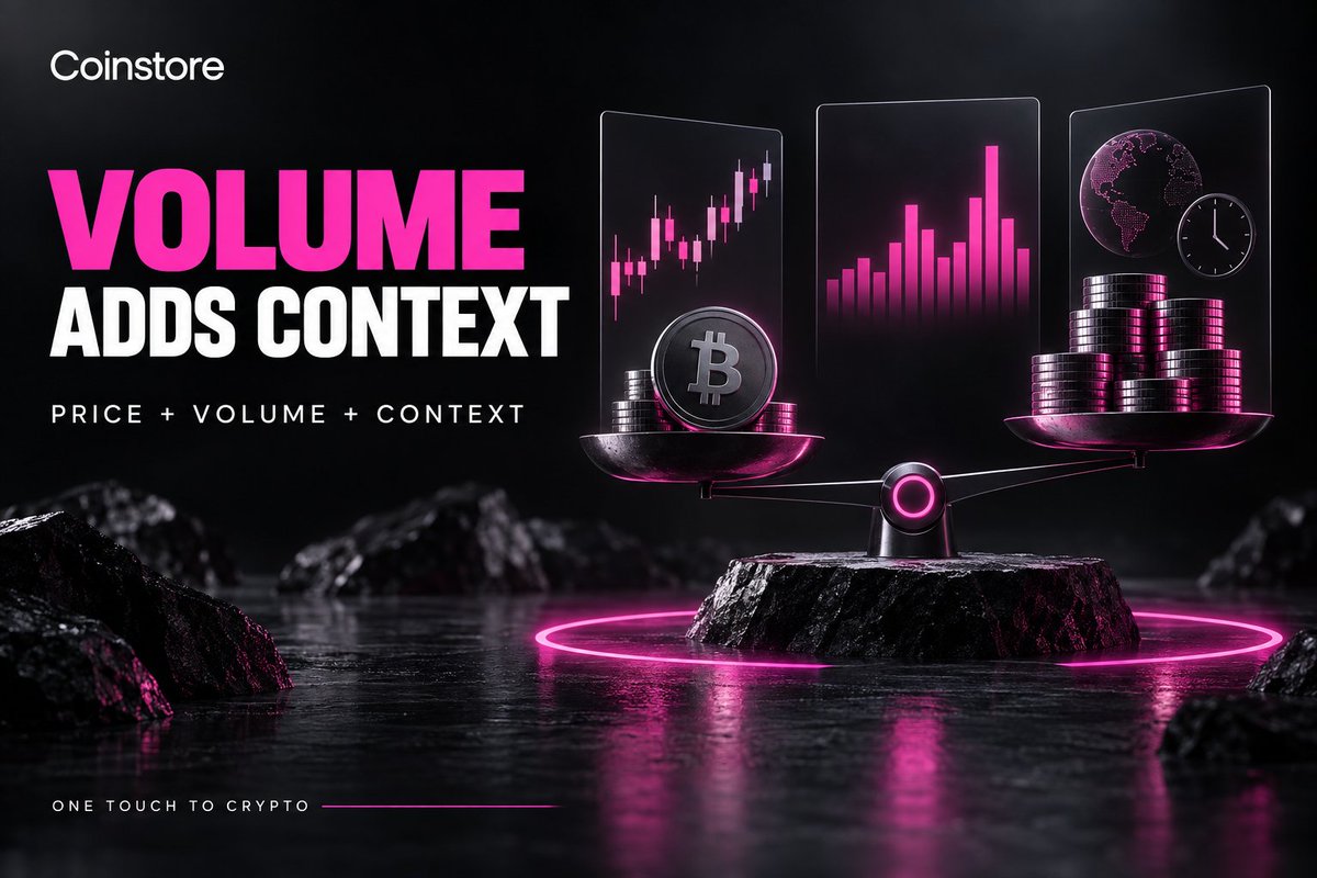 CoinstoreExc's tweet photo. Trading volume measures how much of an asset traded during a period.
It adds context to price moves, but high volume alone doesn’t tell you what happens next. Check the venue and timeframe. #Coinstore #CryptoEducation https://t.co/PzayfF7Y8c