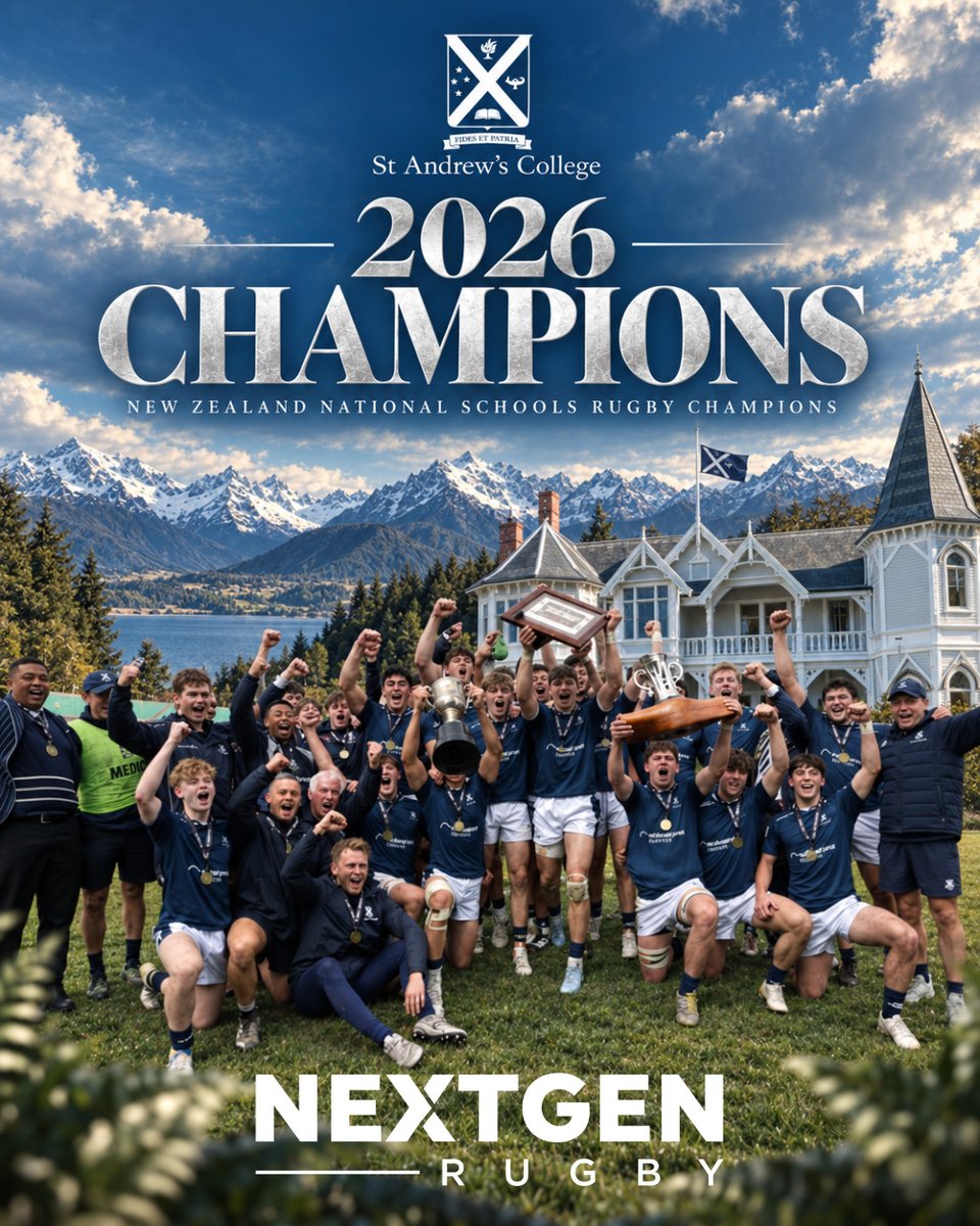 KarrenZuclich's tweet photo. St Andrews College are New Zealand national champions for the first time in their history! The South Islanders overcame the odds with exceptional character, earning a historic win that will be remembered for years. https://t.co/keMBmuQuz3