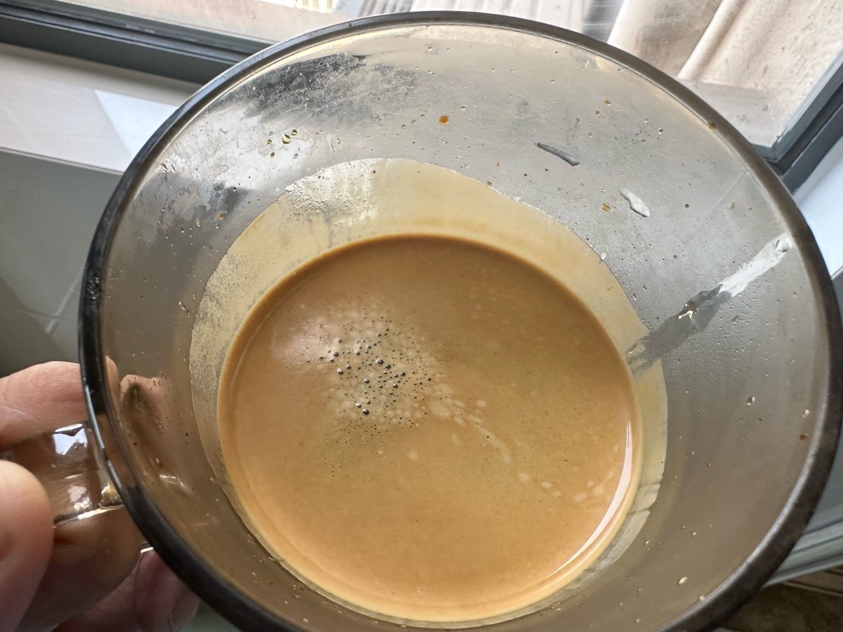 sandra27aj0's tweet photo. My intern spilled matcha on my work laptop. But the good news: the keyboard now has a built-in latte art pattern. Team lunch’s on me to celebrate my “new tech upgrade” https://t.co/eJyyyTzPFI