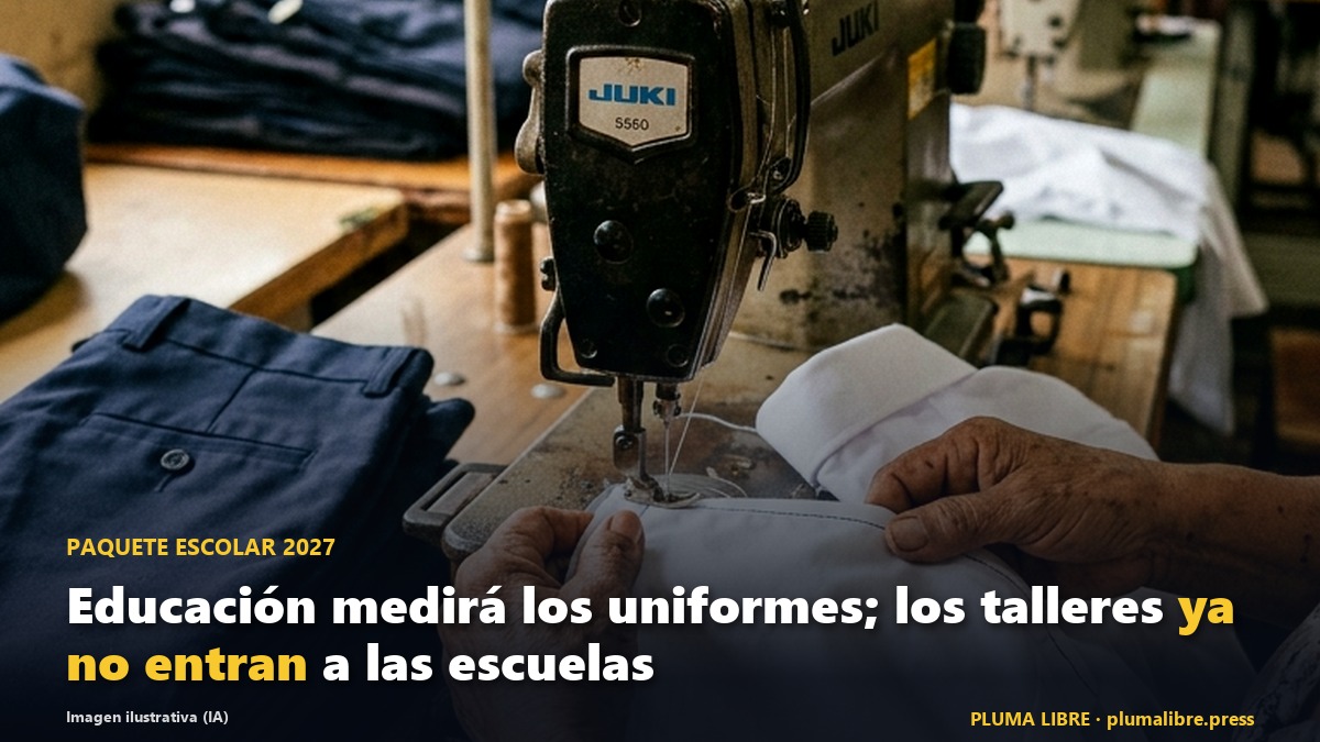 PlumaLibrePress's tweet photo. 🧵 Educación empezó a medir a los alumnos para los uniformes 2027. Proveedores cuentan que su contrato cambió: ya no miden ni entregan en la escuela, y la bolsa lleva talla y código, sin nombre. ¿Cómo le fue a su hijo con la talla este año? https://t.co/0cJnZ95TVY