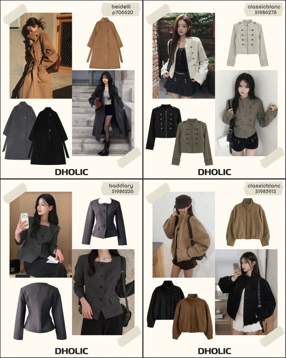 D_HOLICJP's tweet photo. 今、売れている秋アウター🍂
リアルに選ばれている人気アウターをCHECK✓
肌寒くなってきた今こそ、秋の本命アウターをGET♡
#秋アウター #秋コーデ #アウターコーデ #秋服 #秋ファッション #韓国ファッション #韓国コーデ #トレンドコーデ #大人カジュアル #DHOLIC https://t.co/EEixWu76Bv