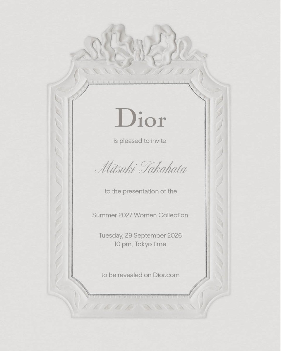 DIORJP's tweet photo. ジョナサン・アンダーソンによるディオール 2027年サマー ウィメンズ ショー

日本時間 9月29日 午後10時よりライブ配信されるショーには、高畑充希とJURIA(XG)が参加します。​

https://t.co/bdTtHAFG0n

#DiorSummer27 https://t.co/Yc4aYiTdDT