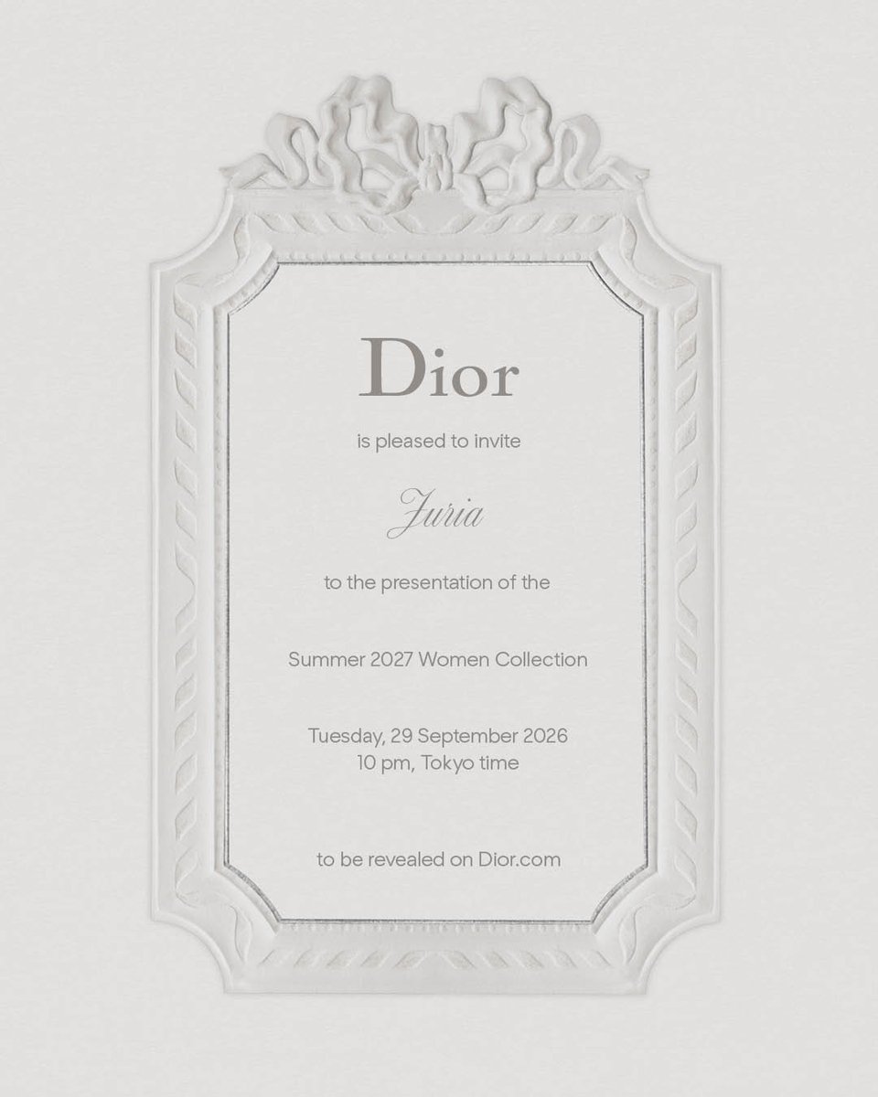 DIORJP's tweet photo. ジョナサン・アンダーソンによるディオール 2027年サマー ウィメンズ ショー

日本時間 9月29日 午後10時よりライブ配信されるショーには、高畑充希とJURIA(XG)が参加します。​

https://t.co/bdTtHAFG0n

#DiorSummer27 https://t.co/Yc4aYiTdDT