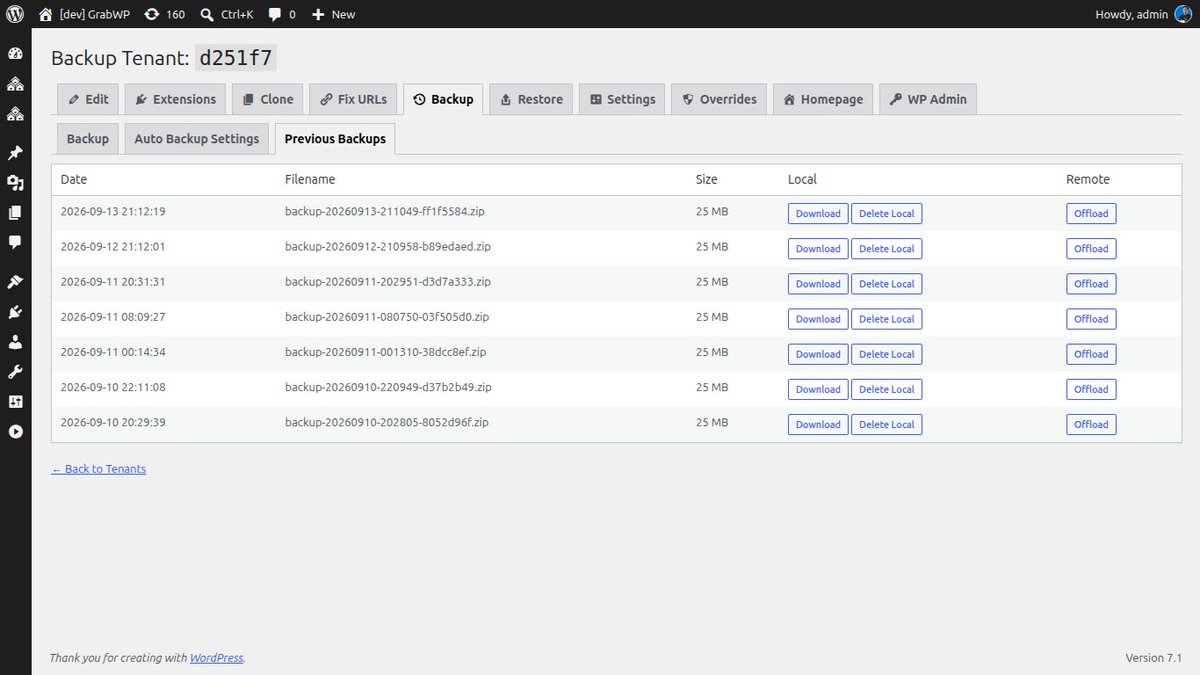 TryGrabWP's tweet photo. Restore one tenant. Leave the rest alone.

GrabWP Pro backups are per-tenant. No whole-server drama.

https://t.co/tDNA37Qe5p https://t.co/H7yUu6k9v1