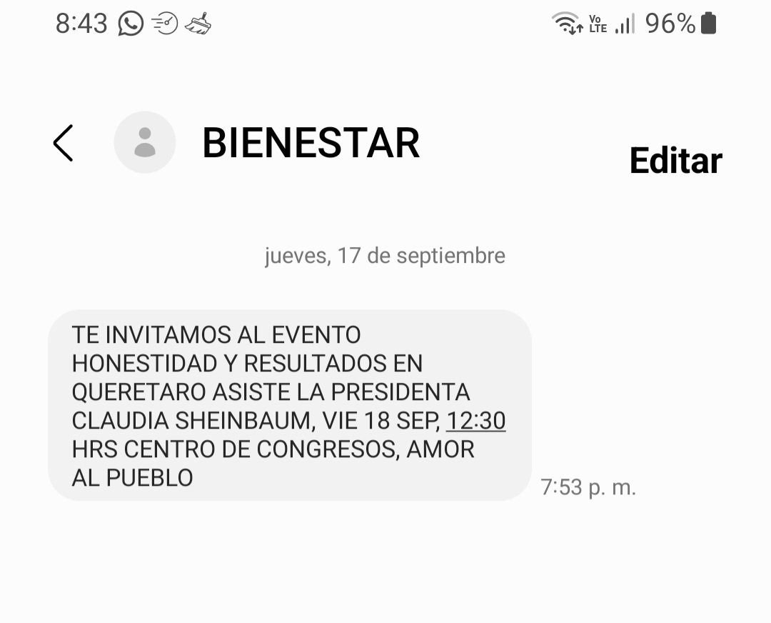 G3rry_Punisher's tweet photo. Jajaja 😅🤣🤣🤣🤣🤣🤣🤣🤣🤣🤣🤣🤣🤣🤣🤣 hasta hoy vi este mensaje de Morena, lo ignore olimpicamente. Ni en sueños acudiría a ver a Titina. 
Para eso quieren que registres tu cel, para estar ch1ng4ndo. https://t.co/798OYv4e0z
