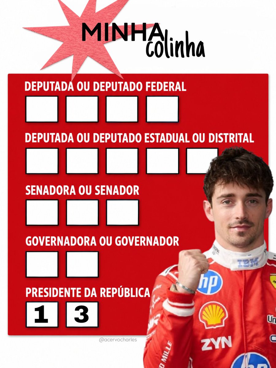 acervocharles's tweet photo. depois de alguns meses sem postar por aqui, resolvi voltar justamente em um momento tão importante quanto as eleições.

dessa vez de uma forma um pouco diferente do conteúdo tradicional do acervo, preparei essa colinha especial para o dia 4.

VOTEM COM CONSCIÊNCIA!! ⭐🏁 https://t.co/CsnplnfVGu